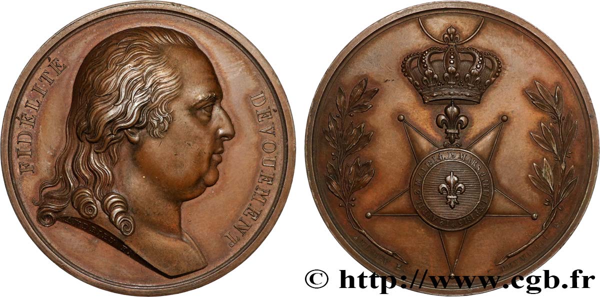 LOUIS XVIII Médaille, Création de l’ordre de la fidélité AU