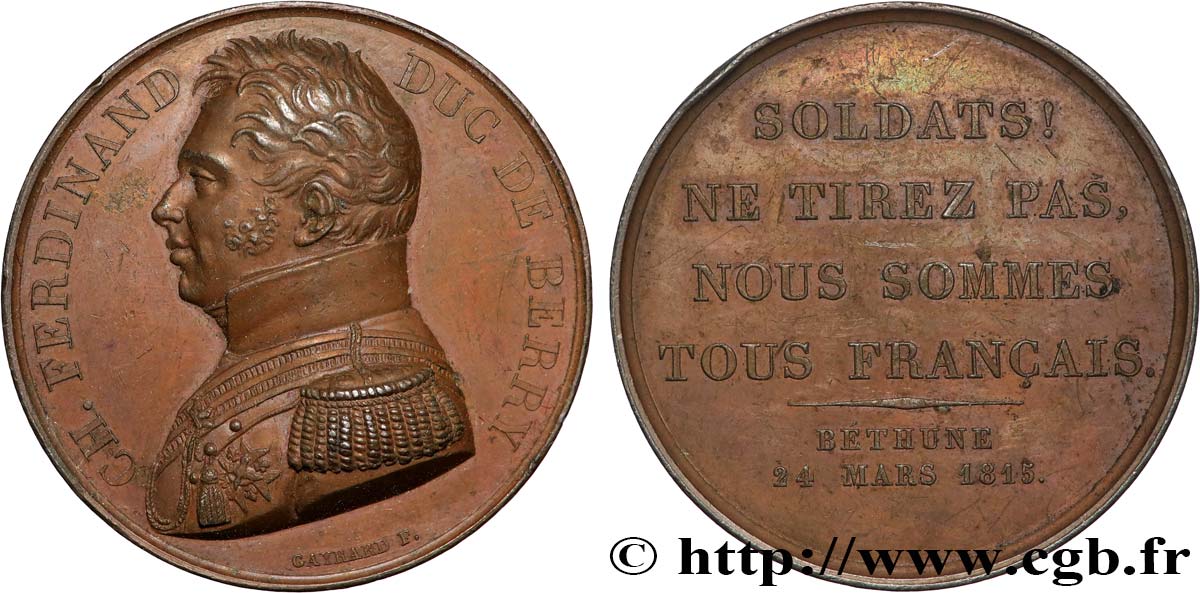 LUIGI XVIII Médaille, Paroles du duc de Berry q.SPL