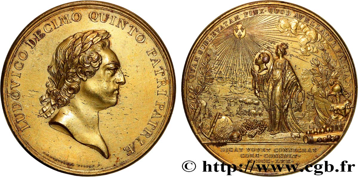 LOUIS XV DIT LE BIEN AIMÉ Médaille, Rattachement de la Corse à la France SS