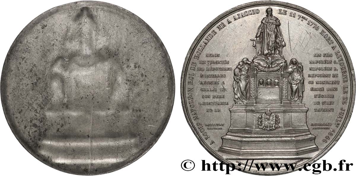 ZWEITES KAISERREICH Médaille, Monument de Louis Napoléon, roi de Hollande, érigé dans l église de Saint Leu SS