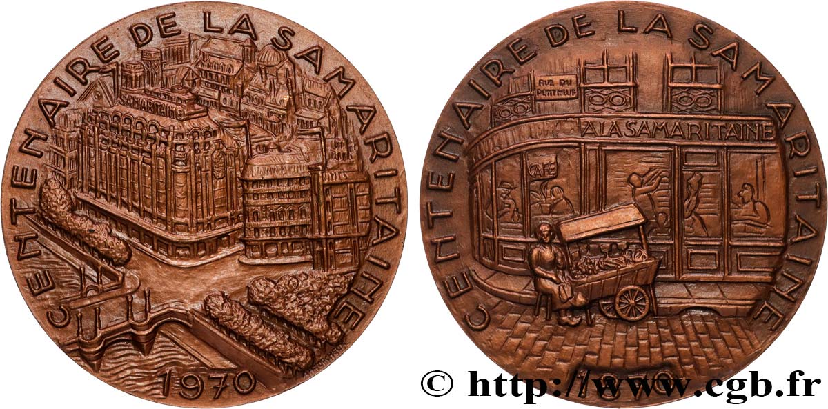 QUINTA REPUBLICA FRANCESA Médaille, Centenaire de la Samaritaine EBC