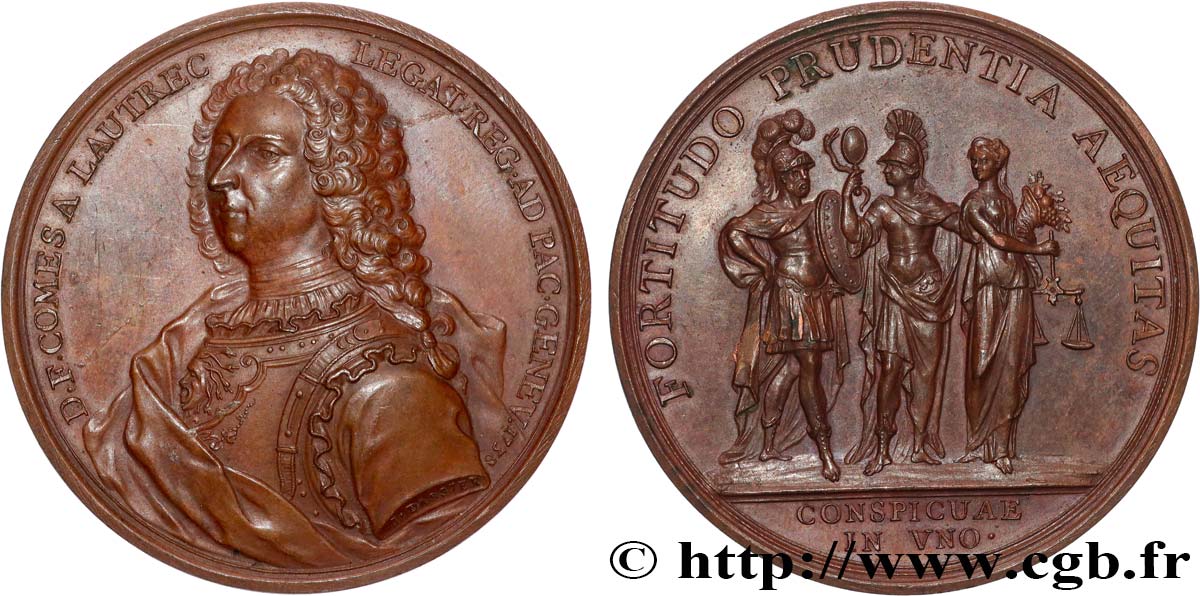 LOUIS XV DIT LE BIEN AIMÉ Médaille, Daniel-François, Comte de Lautrec AU