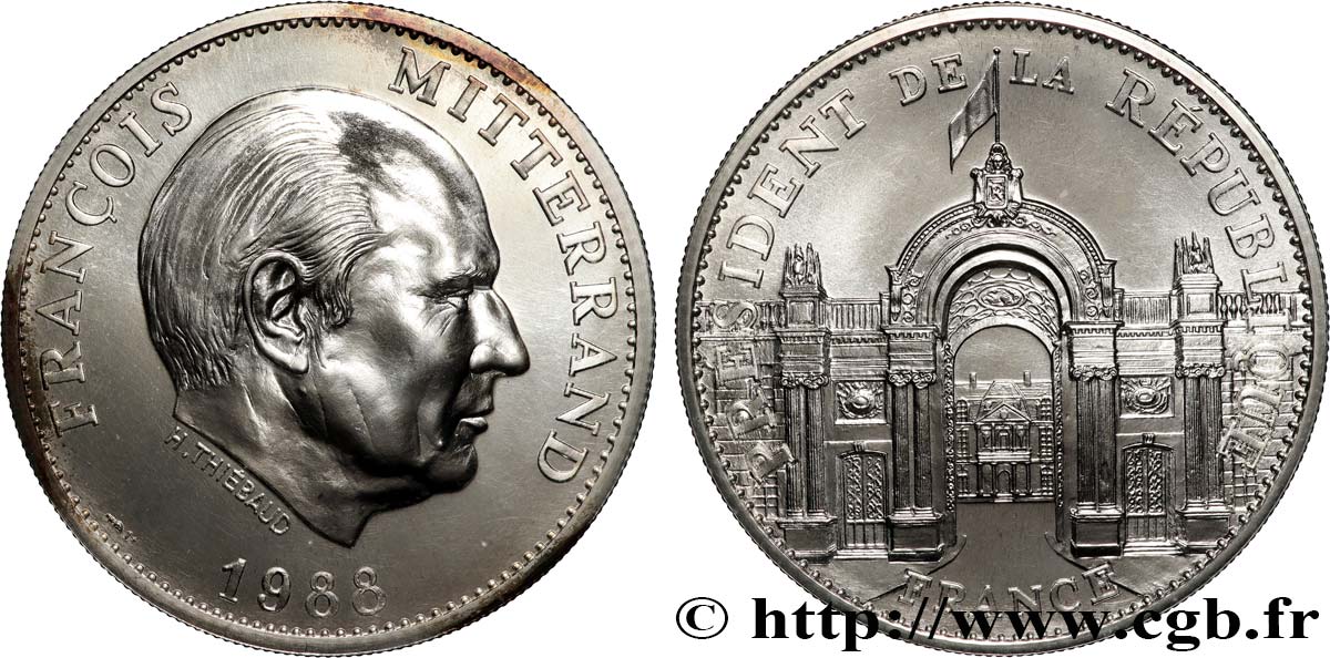 QUINTA REPUBLICA FRANCESA Médaille, François Mitterrand, président de la République EBC