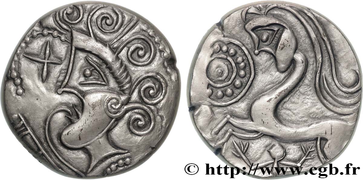 ARMORICA, Uncertain  Médaille, Reproduction du Statère à la grande roue ornée, Exemplaire Éditeur AU
