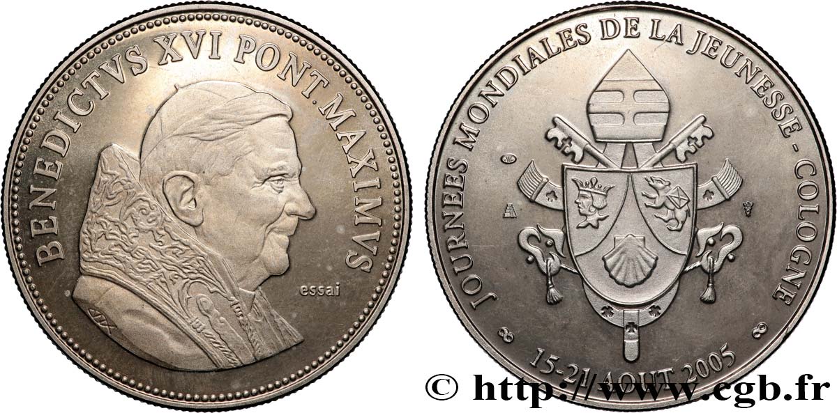VATICAN ET ÉTATS PONTIFICAUX Médaille, Essai, Journées mondiales de la jeunesse, Cologne SUP