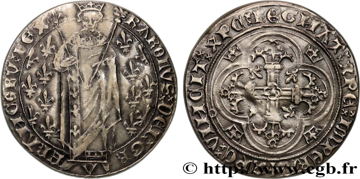 CHARLES VII  THE WELL SERVED  Médaille, Reproduction du Royal d’or, Exemplaire Éditeur SPL