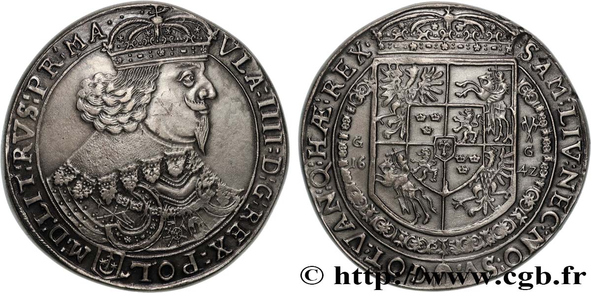 POLOGNE - ROYAUME DE POLOGNE - WLADISLAS IV VASA Médaille, Reproduction d’un Thaler 1672 de Wladislas IV Vasa, Exemplaire Éditeur SUP