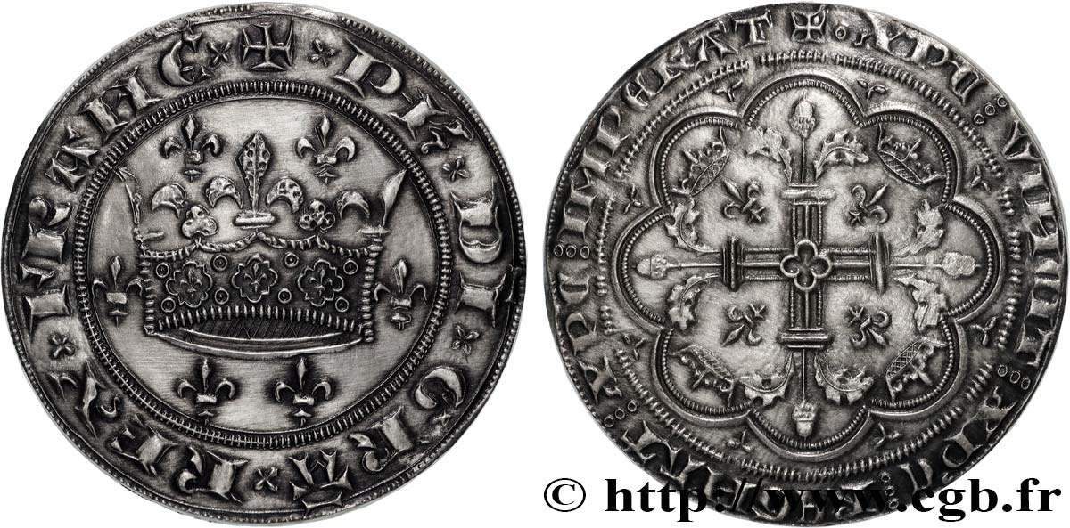 FELIPE VI OF VALOIS Médaille, Reproduction d’une Couronne d or de Philippe VI de Valois, Exemplaire Éditeur EBC