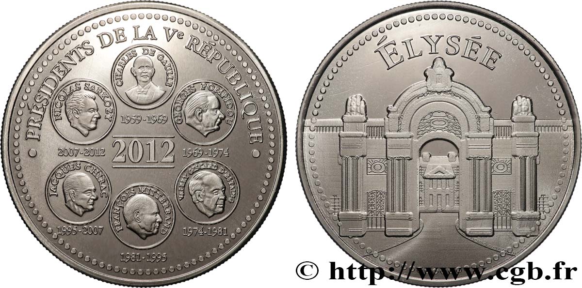 FUNFTE FRANZOSISCHE REPUBLIK Médaille, Les présidents de la Ve République VZ