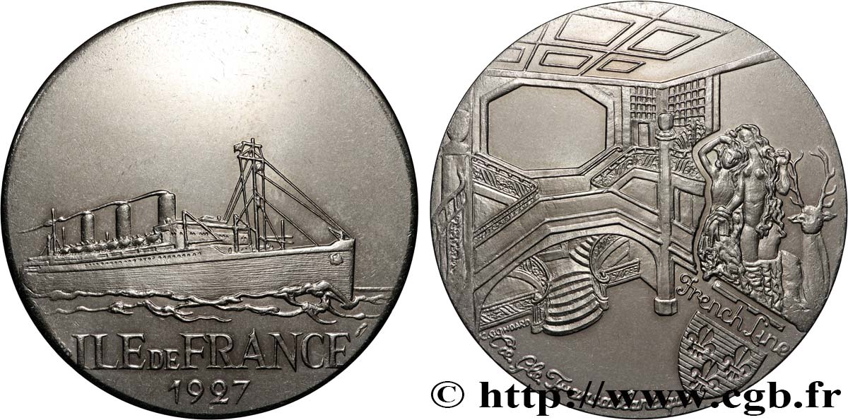 V REPUBLIC Médaille, Paquebot Ile de France AU