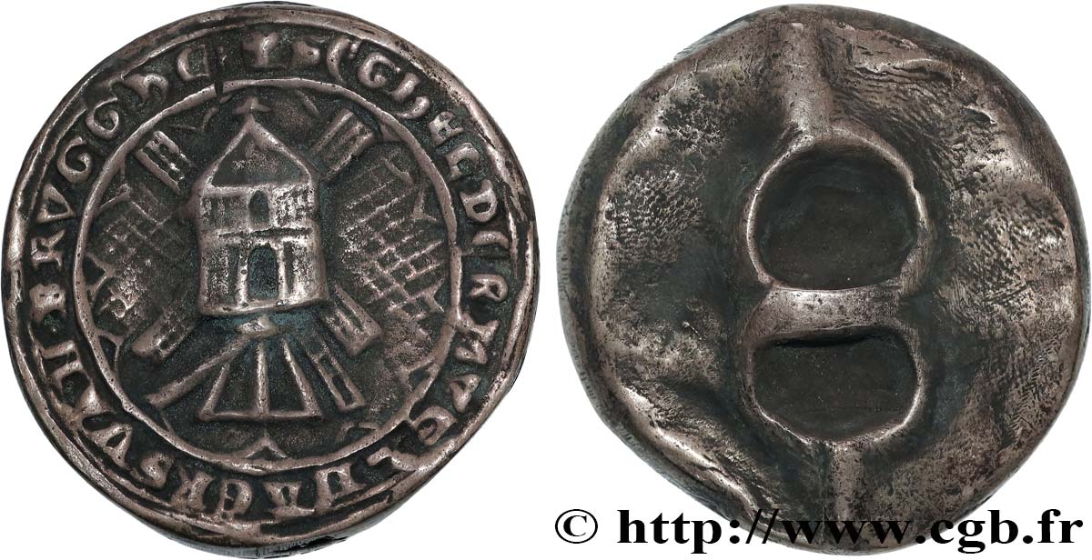 CINQUIÈME RÉPUBLIQUE Médaille, Reproduction du Sceau des meuniers de Bruges TTB+