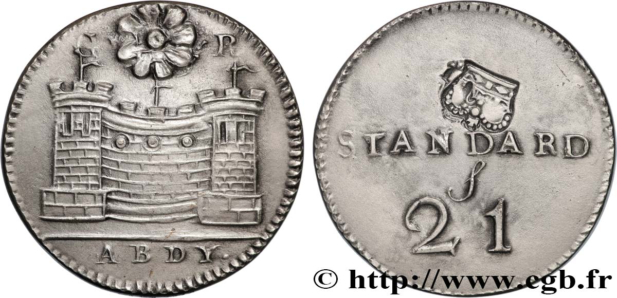 ANGLETERRE - GEORGES III Médaille, Reproduction du poids monétaire de la Guinée de Georges III, Exemplaire Éditeur SPL