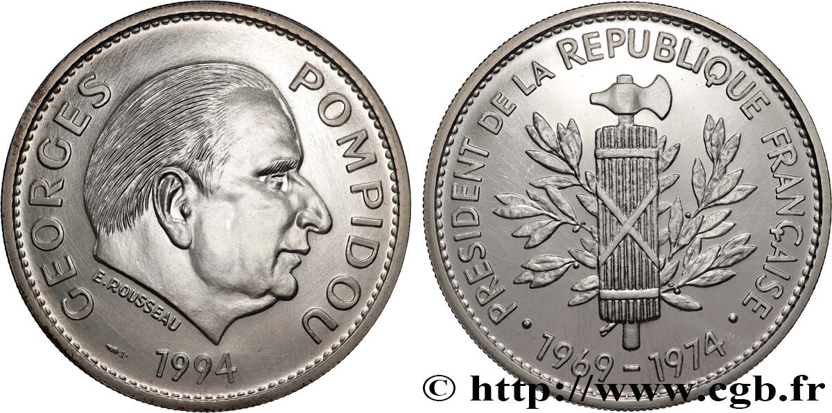 QUINTA REPUBLICA FRANCESA Médaille, Georges Pompidou, président de la République MBC+