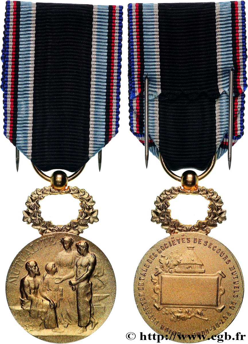 LES ASSURANCES Médaille, Mutualité, Union départementale des sociétés de secours mutuels EBC