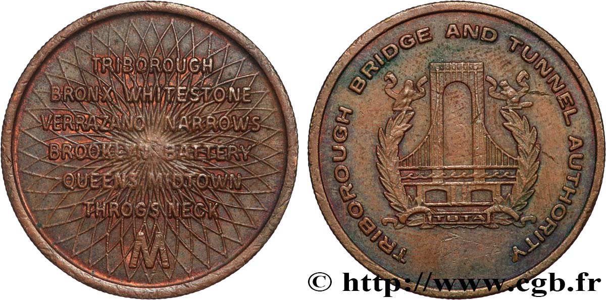 STATI UNITI D AMERICA Médaille touristique, Triborough Bridge BB