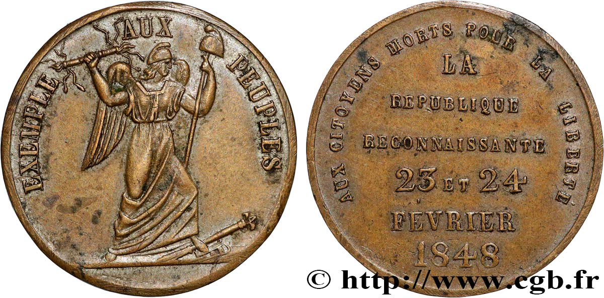 DEUXIÈME RÉPUBLIQUE Médaille en mémoire des évènements de 1848 BB