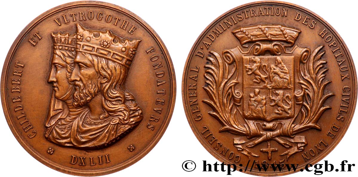 TROISIÈME RÉPUBLIQUE Médaille, Conseil général d’administration des hôpitaux civils de Lyon TTB+/SUP