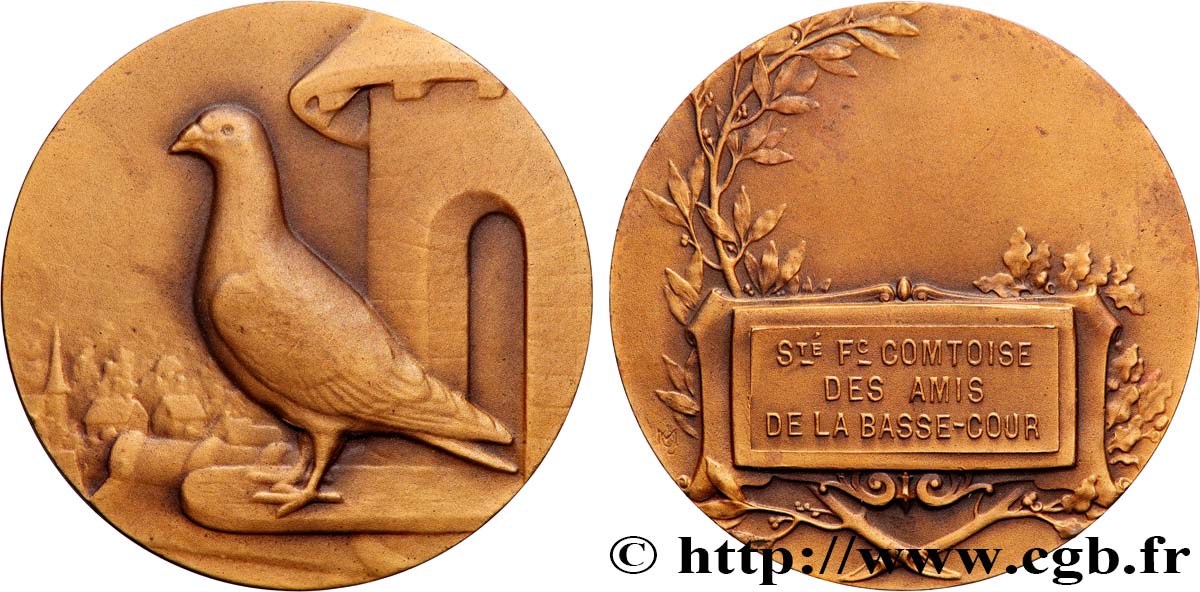 AGRICULTURAL, HORTICULTURAL, FISHING AND HUNTING SOCIETIES Médaille, Société franc-comtoise des amis de la Basse-cour AU