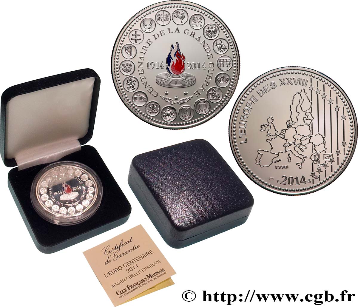 CINQUIÈME RÉPUBLIQUE Médaille, Essai, Centenaire de la Grande Guerre SPL