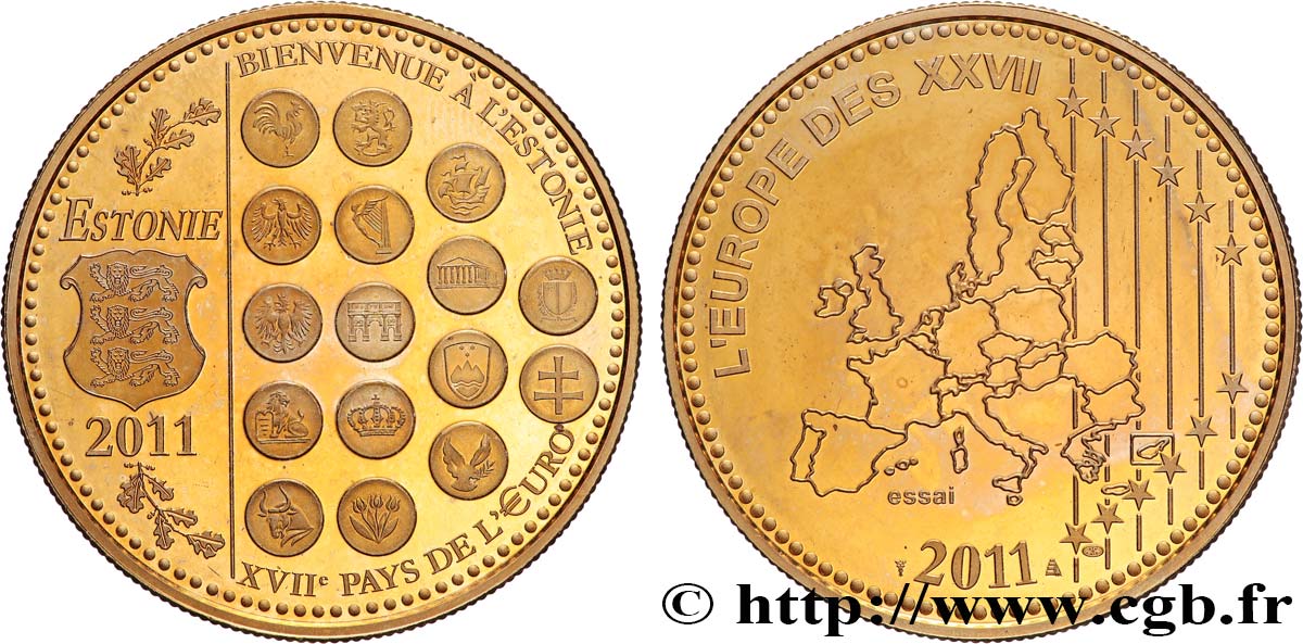 QUINTA REPUBBLICA FRANCESE Médaille, Essai, Bienvenue à l’Estonie SPL