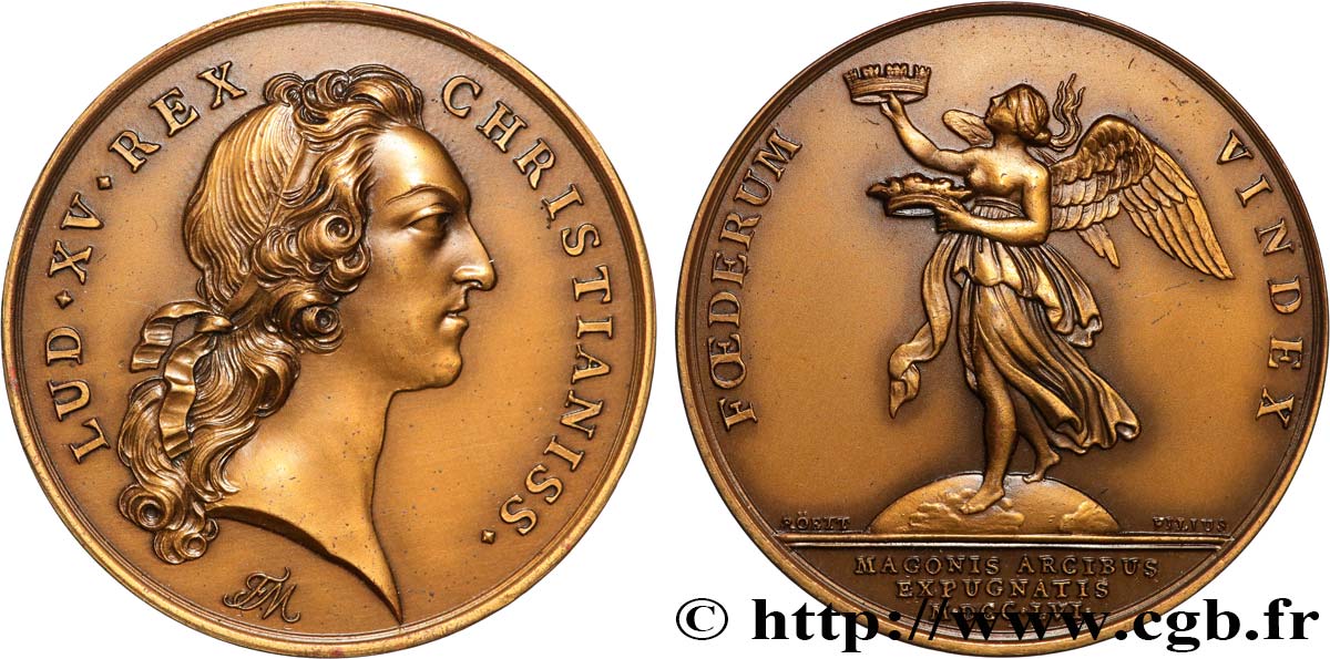LOUIS XV THE BELOVED Médaille, Prise de Port-Mahon, refrappe AU