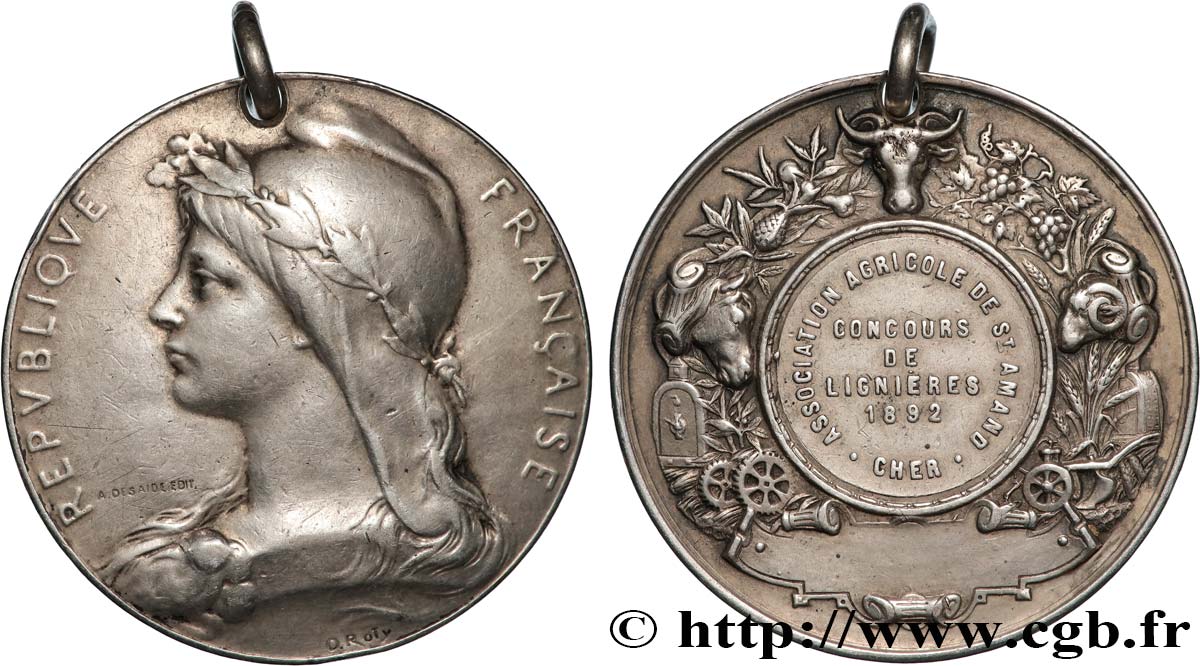 III REPUBLIC Médaille, Concours de Lignières XF