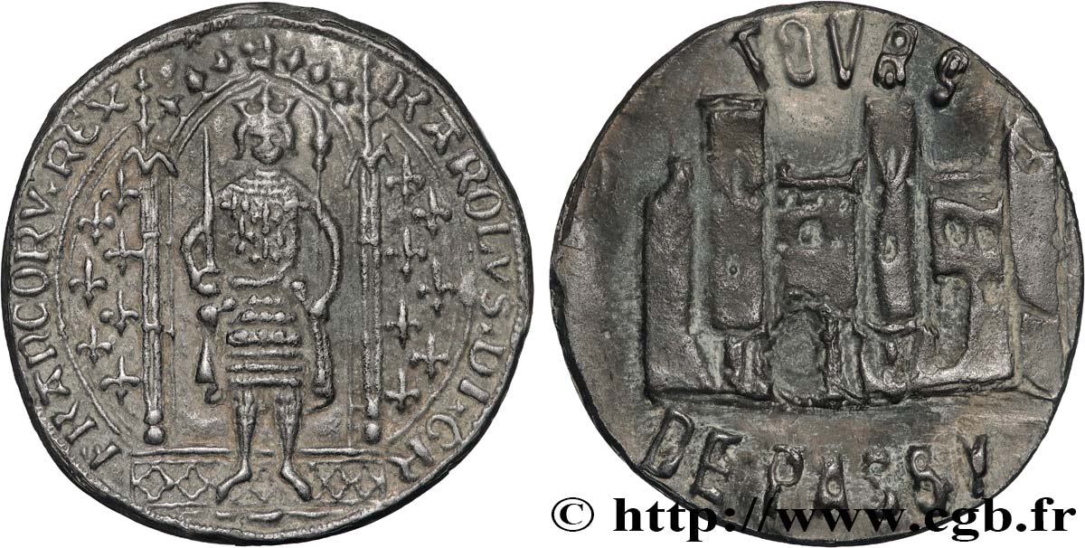 MONUMENTS ET HISTOIRE Médaille, Charles V, Château de Passy-les-Tours TTB