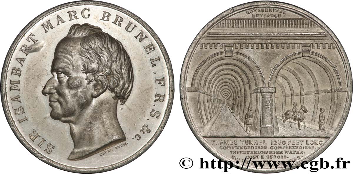 GRAN BRETAGNA - VICTORIA Médaille, Tunnel de la Tamise, Rotherhite Entrance BB