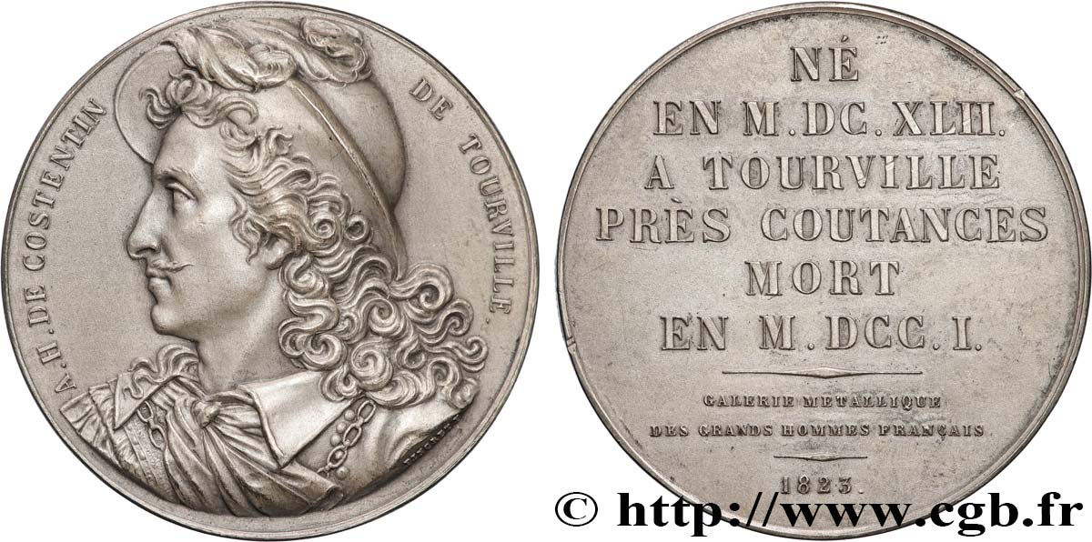 GALERIE MÉTALLIQUE DES GRANDS HOMMES FRANÇAIS Médaille, Anne Hilarion de Costentin, comte de Tourville, refrappe q.SPL