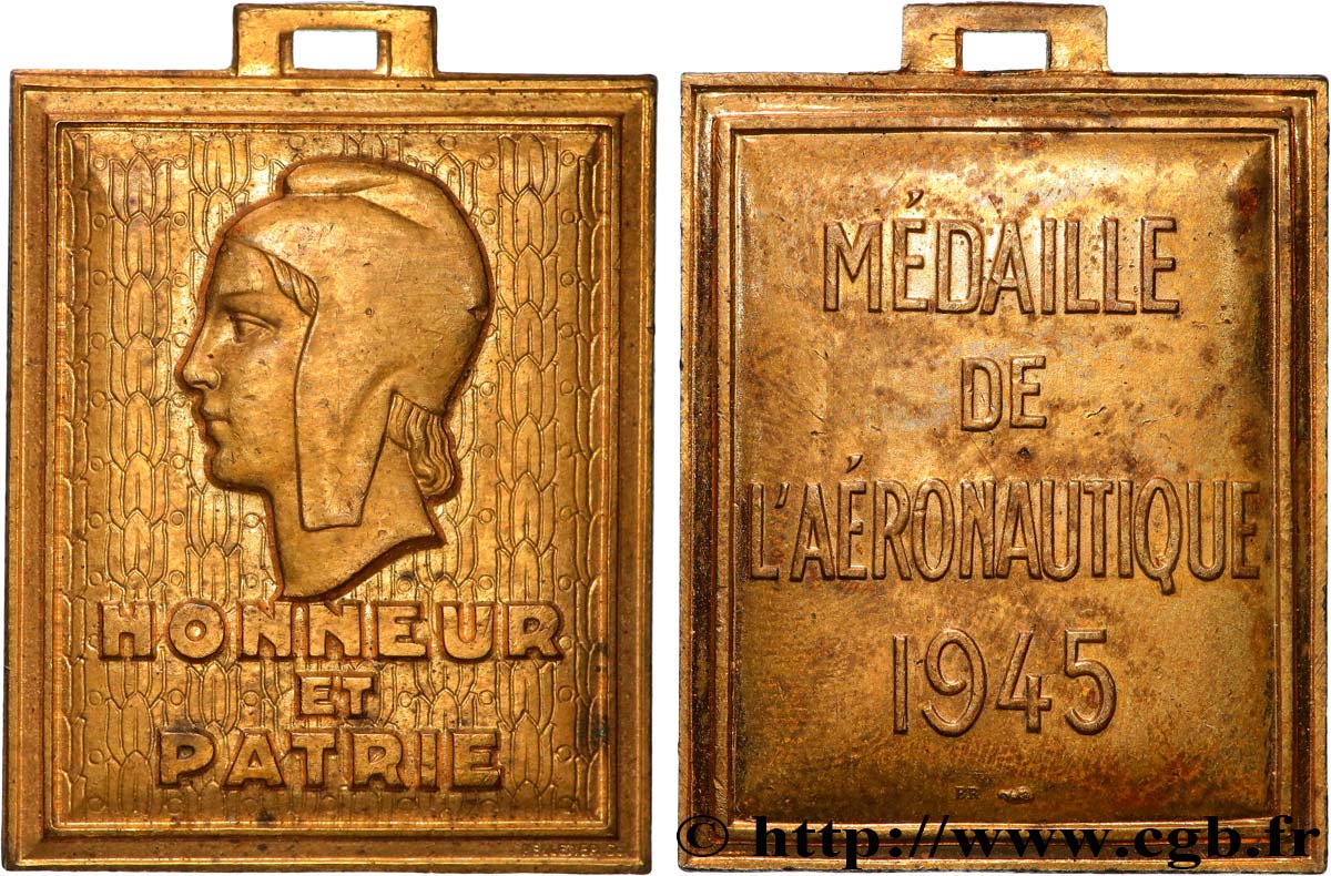 GOUVERNEMENT PROVISOIRE DE LA RÉPUBLIQUE FRANÇAISE Médaille de l’aéronautique TTB