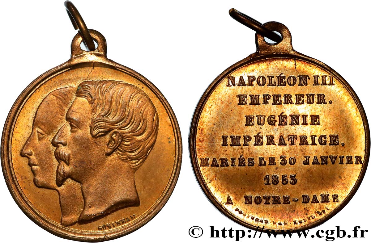 LOVE AND MARRIAGE Médaille, Mariage de Napoléon III et d’Eugénie AU