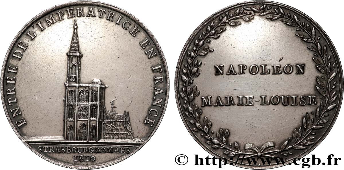 PREMIER EMPIRE Médaille, entrée de Marie-Louise à Strasbourg TTB
