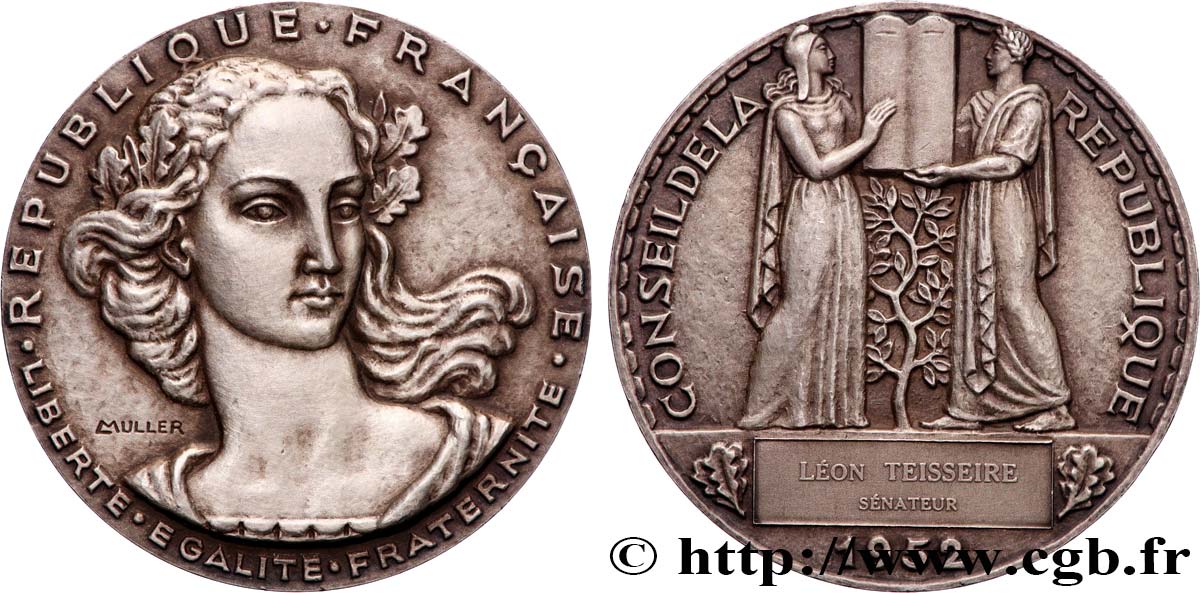 IV REPUBLIC Médaille, Conseil de la République, Sénateur AU