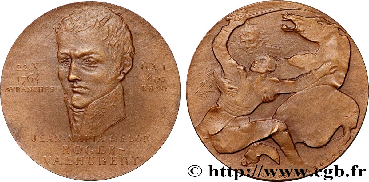 CZECH REPUBLIC Médaille, Jean-Marie Valhubert, Commémoration de son décès à Tvarožná AU/AU