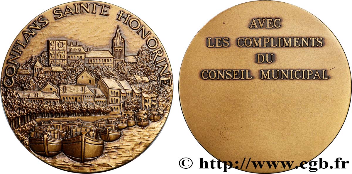 CONSEIL GÉNÉRAL, DÉPARTEMENTAL OU MUNICIPAL - CONSEILLERS Médaille, Avec les compliments du Conseil municipal EBC