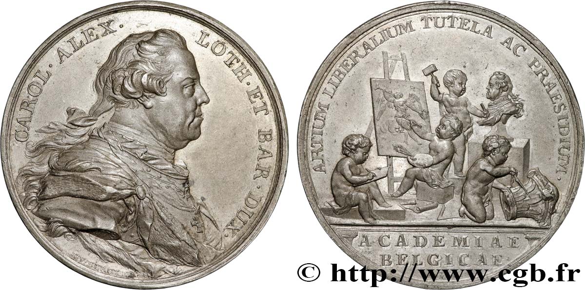 CHARLES ALEXANDRE DE LORRAINE Médaille, Prix des Académies Royales des Beaux-Arts TTB+