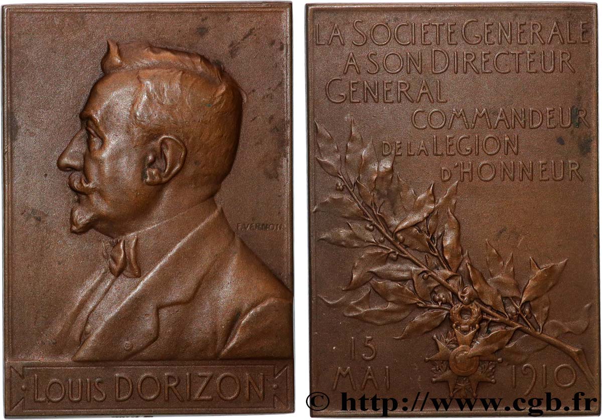 III REPUBLIC Plaquette, Louis Dorizon, Société générale AU/AU