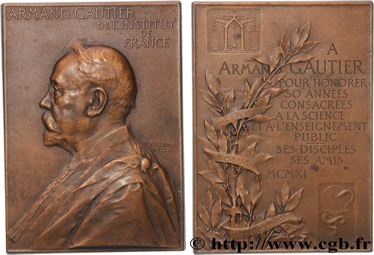 SCIENCES & SCIENTIFIQUES Plaque, Armand Gautier AU