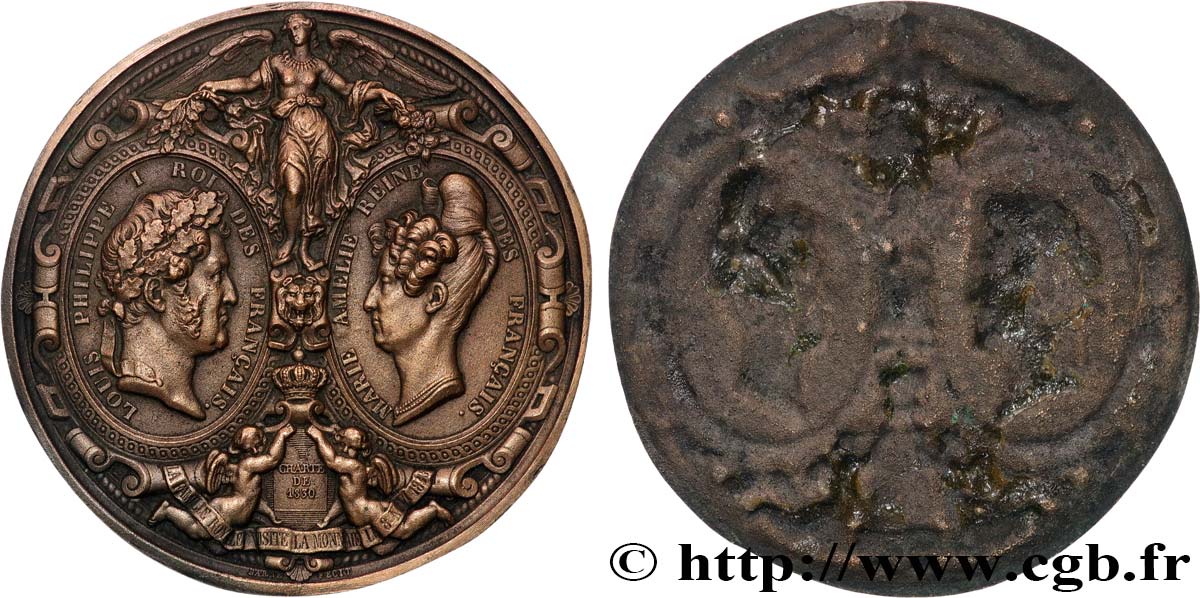 LOUIS-PHILIPPE I Médaille dynastique pour la visite de la Monnaie, tirage uniface de l’avers AU