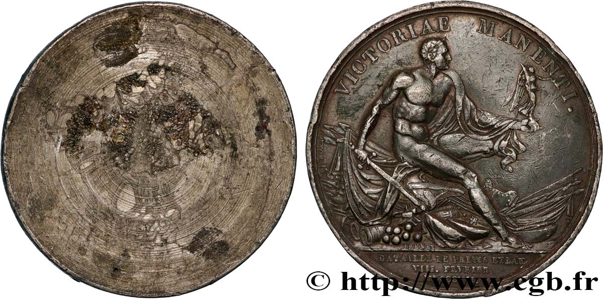 PREMIER EMPIRE / FIRST FRENCH EMPIRE Médaille, Bataille d’Eylau, tirage uniface du revers XF