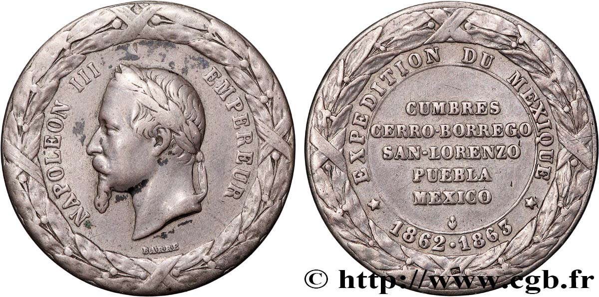 SECOND EMPIRE Médaille de l’expédition du Mexique VF