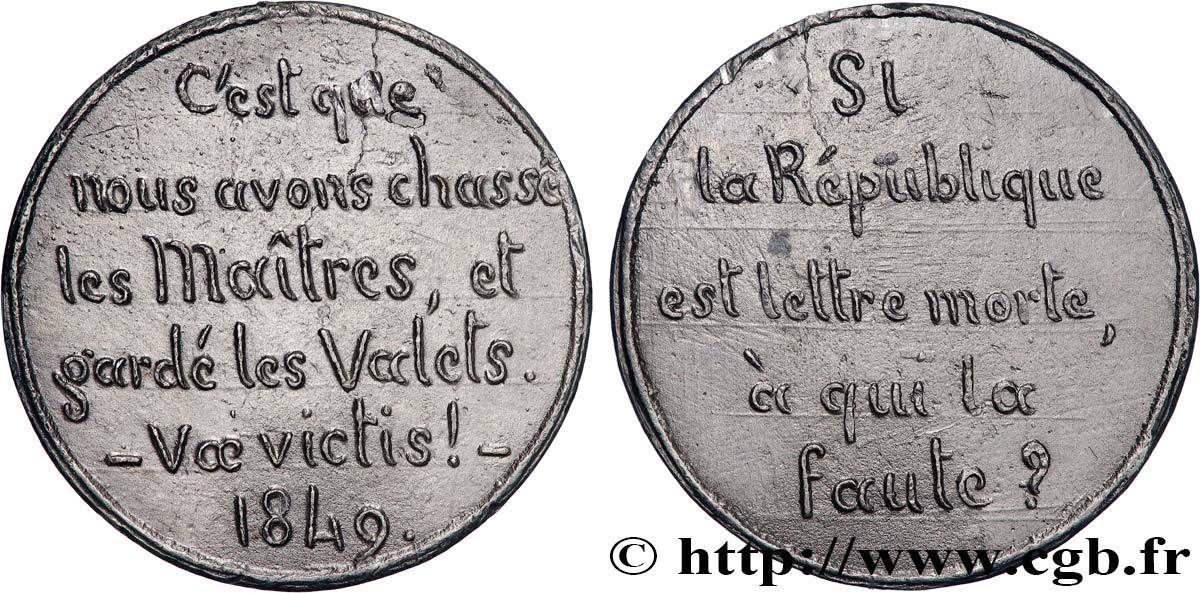 SECOND REPUBLIC Médaille, A qui la faute? AU