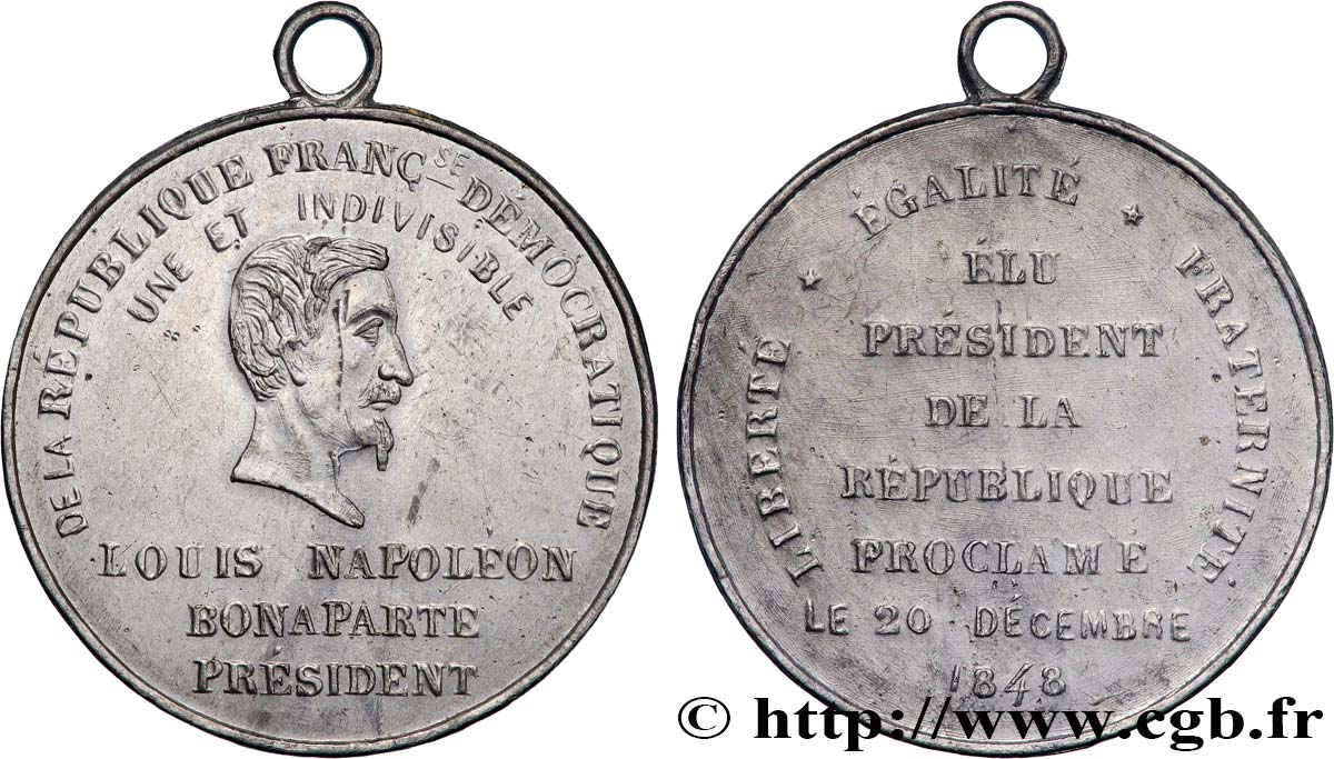 DEUXIÈME RÉPUBLIQUE Médaille, Élection du président Louis Napoléon Bonaparte fVZ