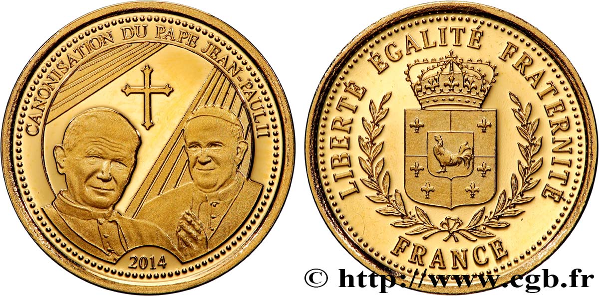 CINQUIÈME RÉPUBLIQUE Médaille, Canonisation de Jean Paul II BE