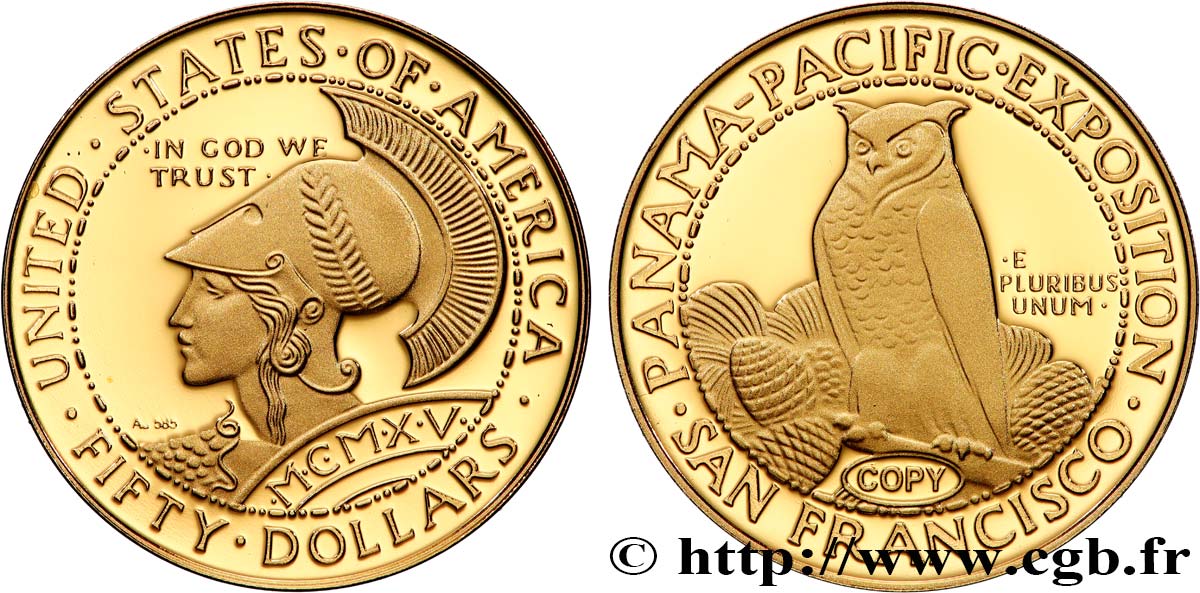 SÉRIE 1 MILLION DE DOLLARS Médaille, Reproduction d’une monnaie, 50 dollars Panama Proof set