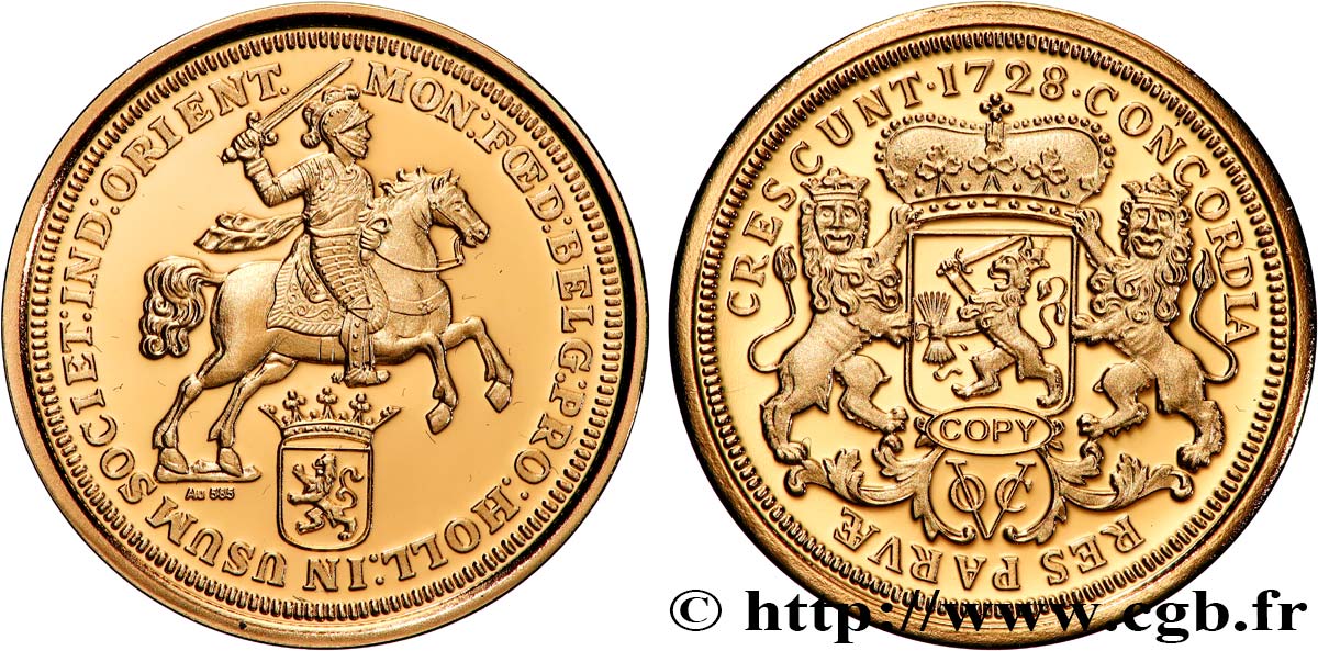 1 MILLION DOLLAR SERIES Médaille, Reproduction d’une monnaie, Ducaton des Indes orientales Proof set