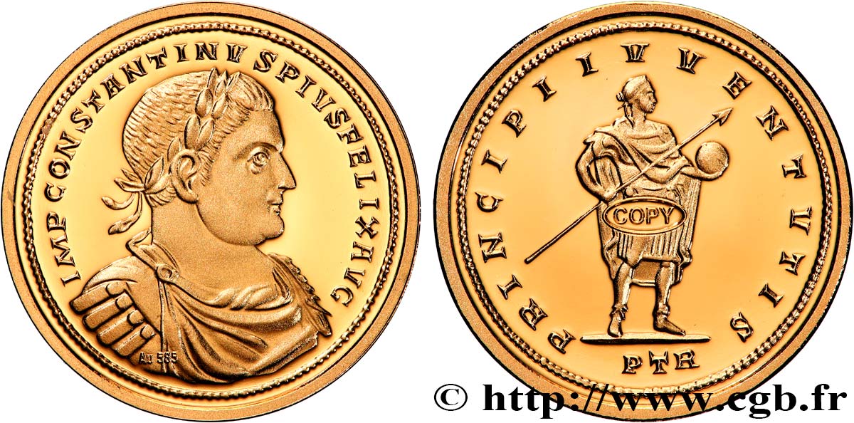 SERIE DA 1 MILIONE DI DOLLARI Médaille, Reproduction d’une monnaie, Solidus de Trèves, Constantin Ier BE