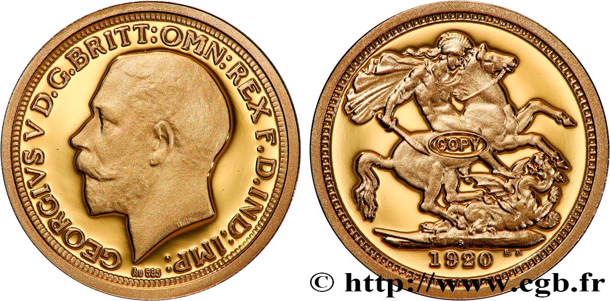 1 MILLION DOLLAR SERIES Médaille, Reproduction d’une monnaie, Souverain d’Australie de Georges V Proof set