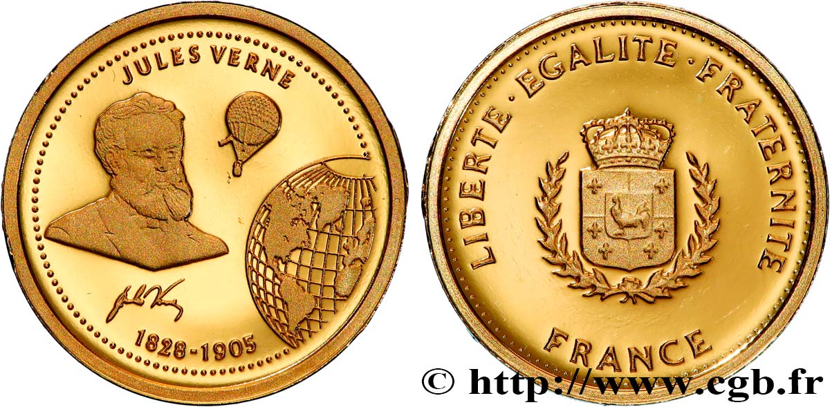 OUR GREAT MEN Médaille, Jules Verne Proof set