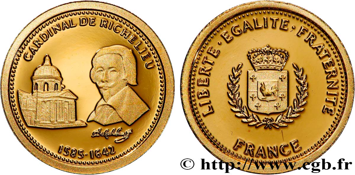 NUESTROS GRANDES HOMBRES Médaille, Cardinal de Richelieu Prueba